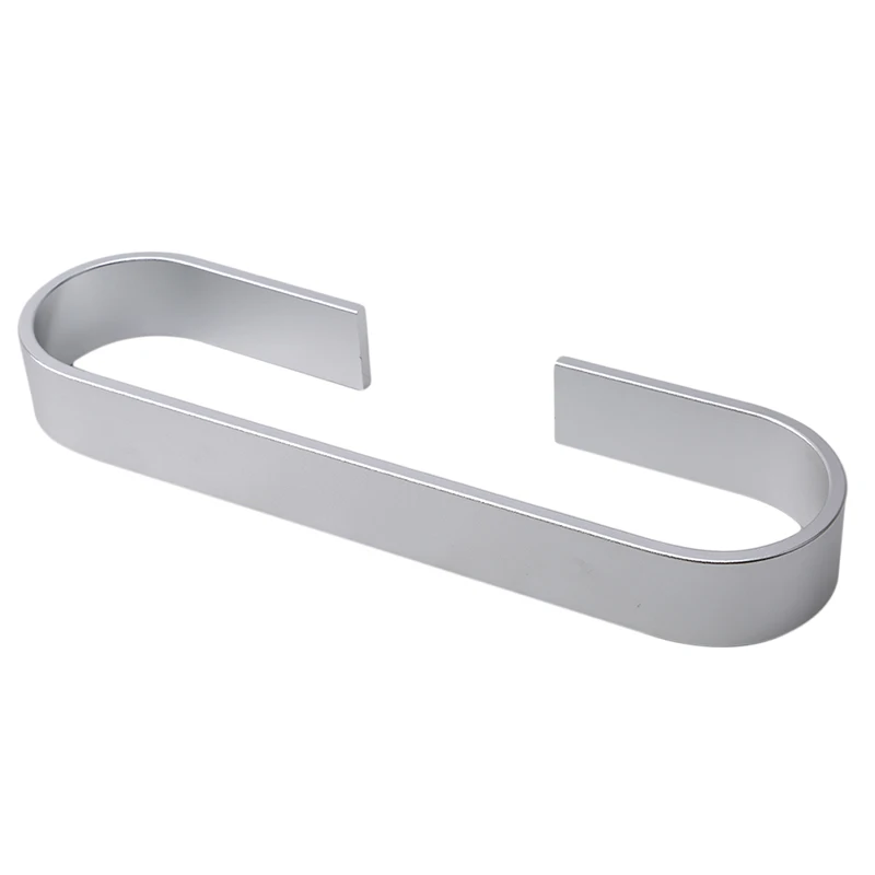 silver S Space Aluminum Alloy Towel Holder Wall Mounted Hanger Organizer Waterproof Bathroom Kitchen Storage Rack Shelf Accessories - Color: silver S
