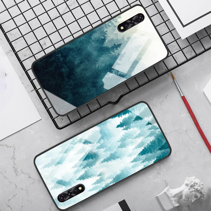 Стеклянный чехол с мраморным рисунком для Oppo Reno 2 2Z A5S A7 A5 A9 2020 F7 A73 A77 A37 F11Pro A3S Realme x k3