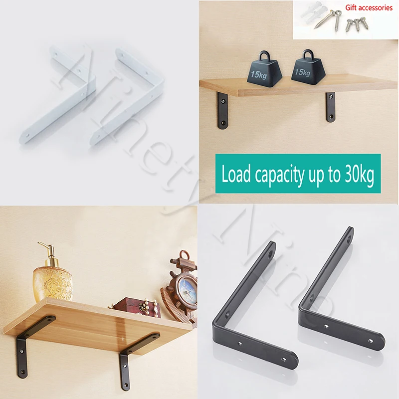 

2pcs Iron L Shaped Angle Art Heavy Duty Practical Bracket Corner Brace Support Shelf for Home Living Room Coffee Shop Kitchen