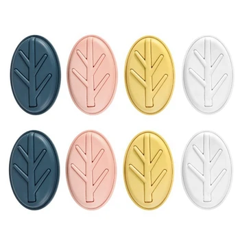 

Creative Jewelry Key Hook Multifunctional Leaf Small Hook Powerful Folding Small Sticky Hook Bedside Storage Hook, 8PCS