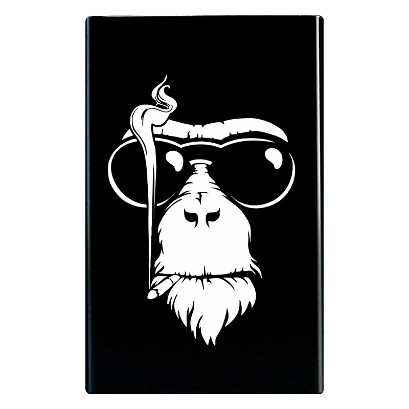 Monkey Металлический Алюминиевый Чехол для сигарет, скользящая производная продукция, средний палец, ебать головорезов, восемь триграмм, Хаски, Будда, веселье - Цвет: Monkey