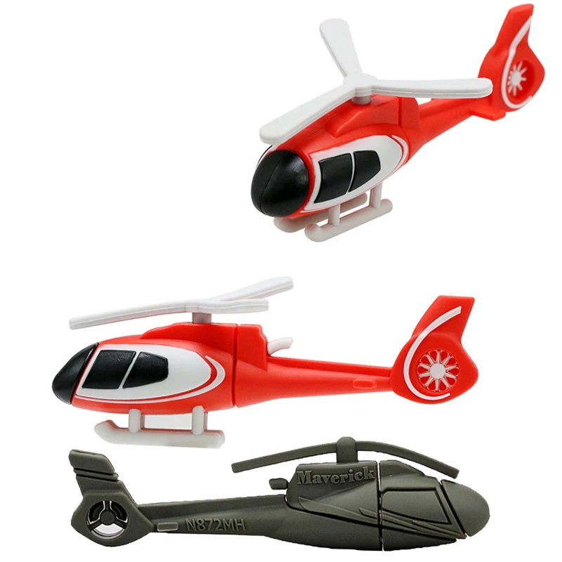 New Air Plane U Disk Cartoon Red Helicopter Model USB Flash Drive 4GB 8GB Pen 16GB 32G 64GB Pendrive Aircraft Memory Stick | Компьютеры и