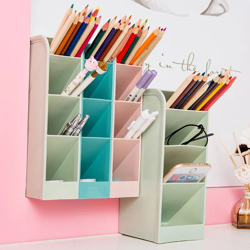 

Multifunctional Four-cell Oblique Vertical Storage Box Student Pen Holder Simple Desktop Decoration Oblique Insertion Pen Holder