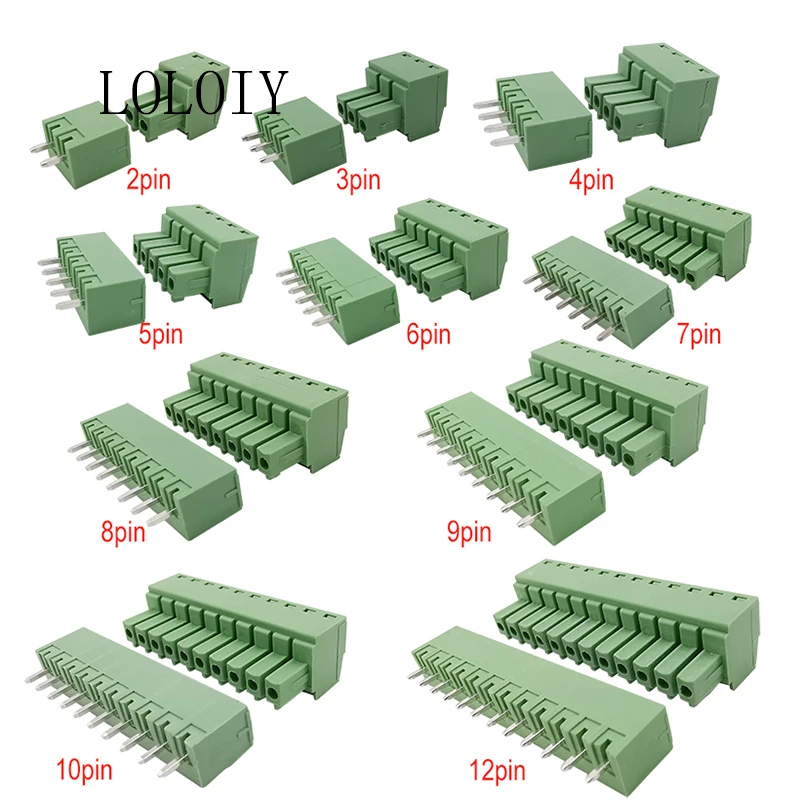 

5pair 15EDG 3.81mm KF2EDG PCB Screw Terminal Block Connector Plug-Pin Straight Needle Pitch Header Socket 2/3/4/5/6/7/8/9/10/12