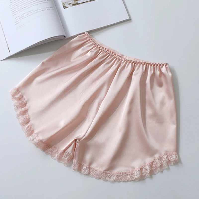 Elegance Satin Safety Short Pants Women Lace Underwear Short Tights Soft Seamless Female Safe Shorts Sexy Lingerie Plus Size