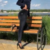 Shascullfites Melody Women's Elegant Velvet Pants Solid Color High Elastic Warm Slim Booty Lifting Leggings Straight Pants 3