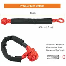 

1pcs ORANGE 1/2" Soft Shackle Synthetic Rope 20t Trailer Pull Rope Off-Road Recovery Tow Strap ATV UTV For Car Broke Down