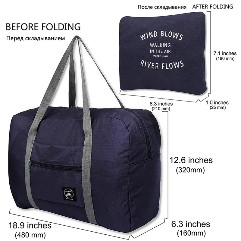 Large Capacity Men Travel Bag Waterproof Nylon Luggage Bags Folding Storage Bag For Women Tote Packing Cube Travel Organizer