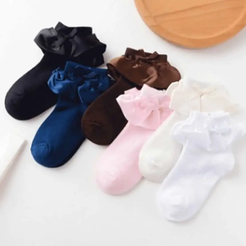 Детские кружевные носки для новорожденных девочек, гольфы Дышащие Мягкие носки до лодыжки для маленьких принцесс, одежда для маленьких принцесс