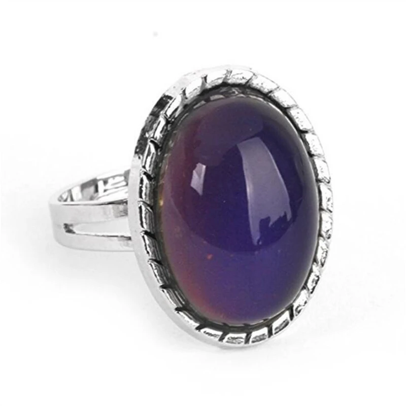 Finger Ring Stainless Steel Ring Couples Rings Adjustable Rings Color Change Ring Vintage Adjustable Ring Women Men Emotion Feeling Changing Color Mood Temperature Couple Ring Jewelry