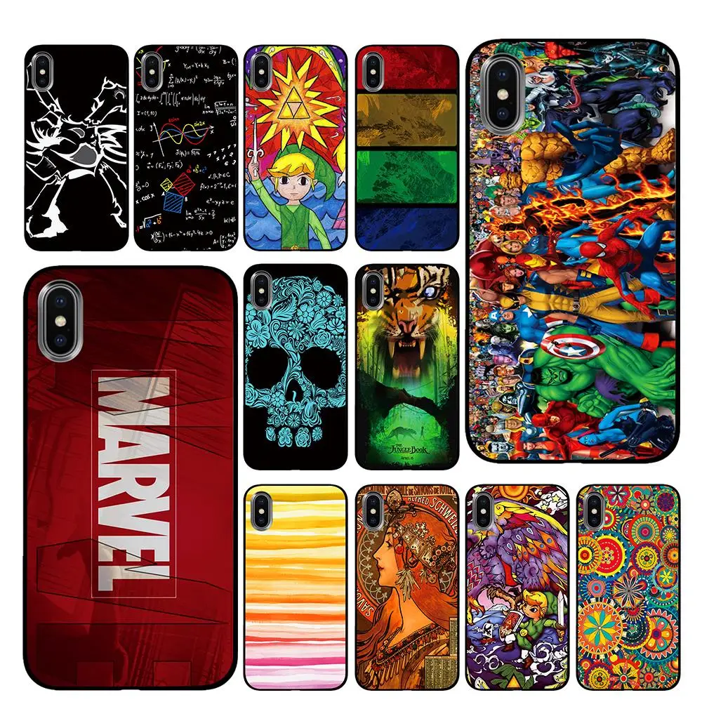 Classic logo for Marvel Black TPU Case cover For iPhone 5 5S 6 6s 7 8 Plus X XS XR 11 Pro Max | Мобильные телефоны и