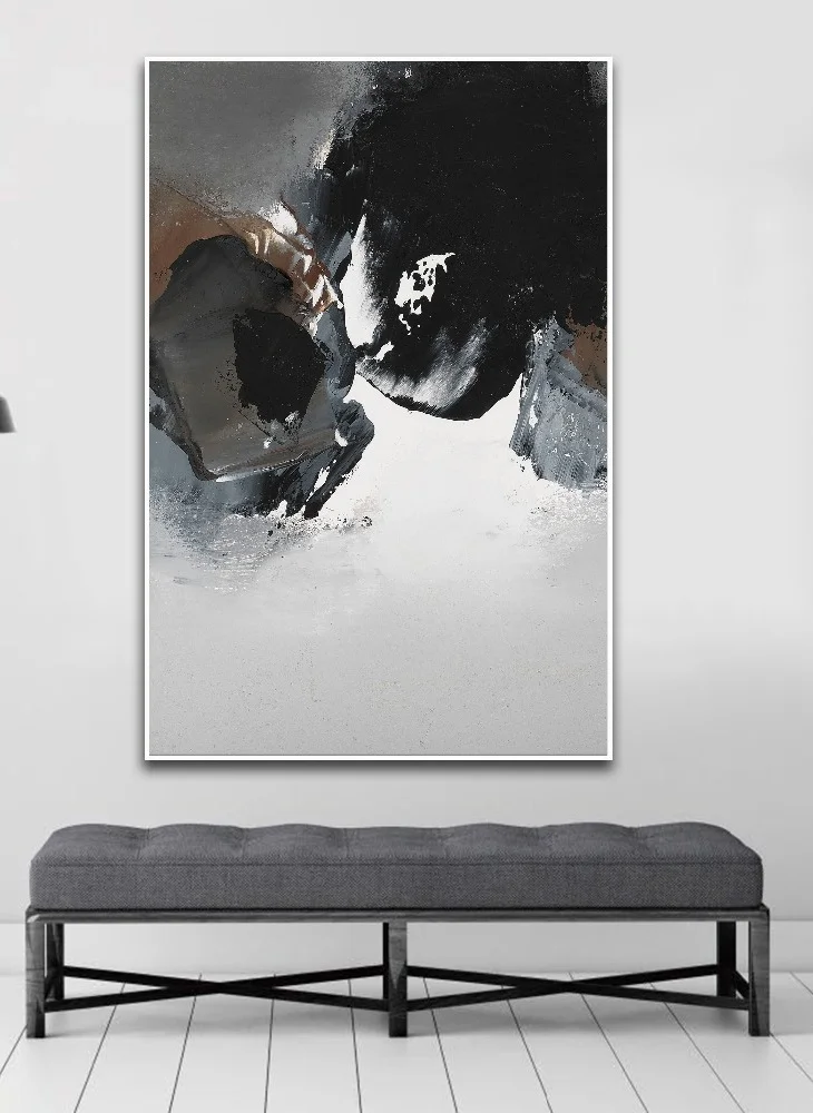 

Black White Mix Abstract Canvas Art Painting Modern Home Decorative Wall Pictures For Living Room Wall Decor Art ups FEDEX