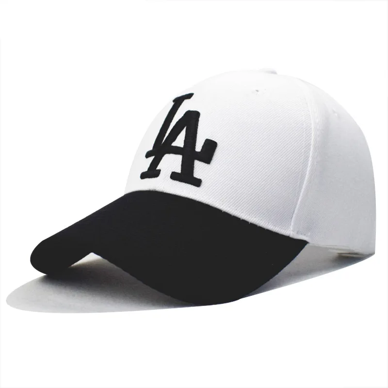 WhIteBlack Женская Мужская LA Dodgers бейсболка с надписью с вышивкой Bone Snapback летняя уличная регулируемая хип-хоп кепка Casquette - Цвет: WhIteBlack