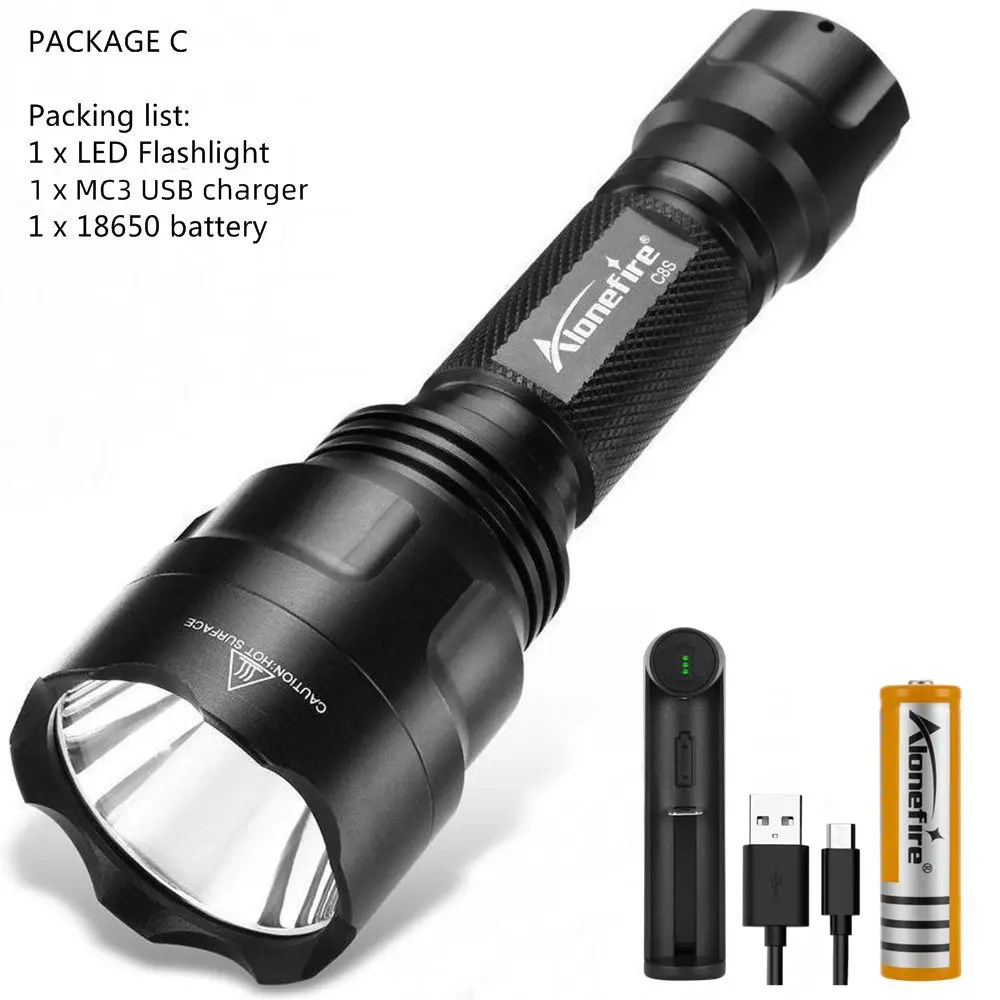 c8 led flashlight C AloneFire C8 светодиодный фонарик 5000лм CREE XML T6 L2 U3 lanterna тактический Водонепроницаемый фонарь для кемпинга охоты походная Лампа 18650 аккумулятор - Испускаемый цвет: c8 led flashlight C