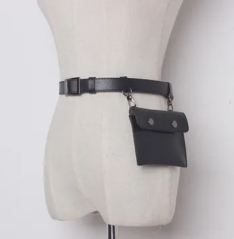 

2020 new belt bag women's leather belt bag women bag fur fanny pack fanny pack belt bag