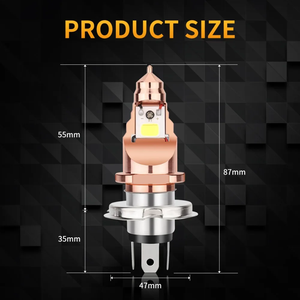 1 шт. BA20D H4 светодиодный светильник для мотоцикла 1200LM 6000K COB дальнего и ближнего света, мотоциклетный головной светильник, противотуманный светильник, аксессуары для мото 12 В