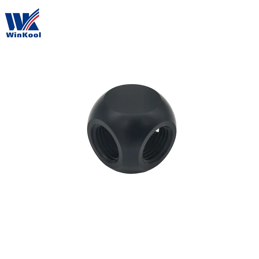 Black Winkool G1/" нити 3-контактный разъем фитинги тройник разветвитель для водяного охлаждения - Цвет лезвия: Black