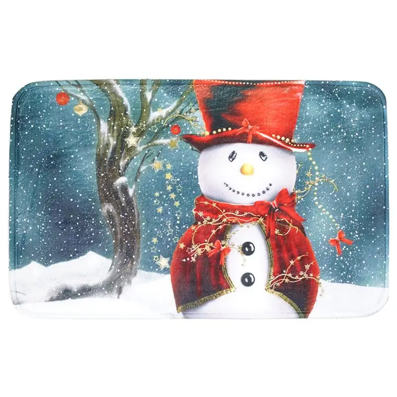 Мягкий тканевый Противоскользящий коврик для рождественской двери, новогодний, Рождественский влагостойкий коврик, праздничный Декор