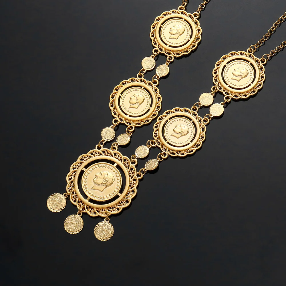 Long Coin Necklace for Women Islam 