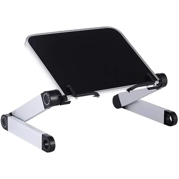 

Foldable Reading Book Stand Aluminum Desk Computer Stand Ergonomic with Page Paper Clips for Bed Home