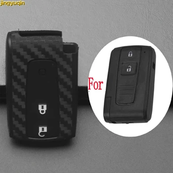 

15pcs jingyuqin Smart Remote Car Key Case Cover Silicone + Carbon Fiber For Toyota Prius 2004-2009 Corolla Verso Camry 2 Buttons
