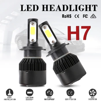 

White Headlights Waterproof Conversion Heat Sink Aluminum Replacement H7