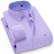 Camisa acolchoada de veludo masculino, algodão confortável e quente manga longa camisa, listrado impresso topo M 4XL único botão breaste masculino