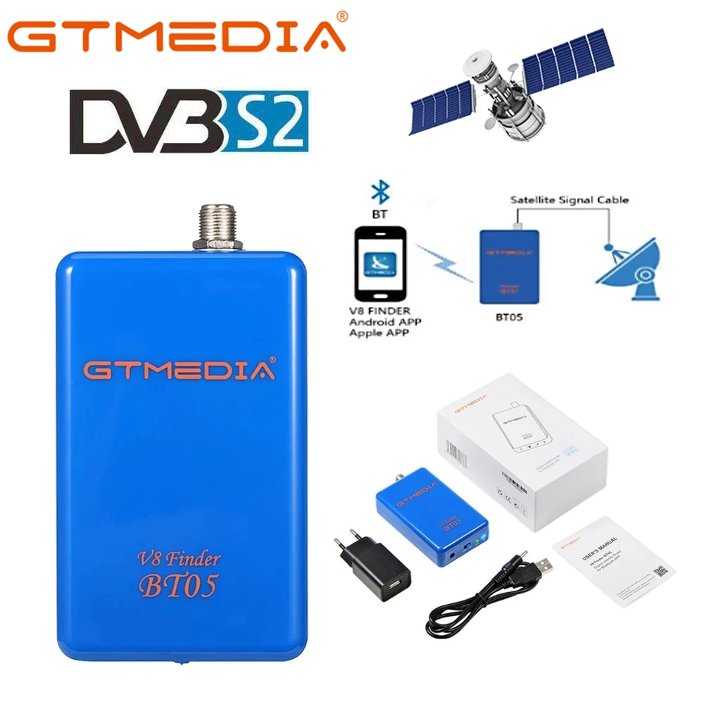 Спутниковый искатель GTMEDIA Freesat V8 Finder BT05 BT03 1080P Satfinder DVB-S2 для Android IOS цифровой BT HD