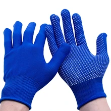 Противоскользящие перчатки, три пары, нейлоновые дышащие Нескользящие перчатки с бисером для работы, вождения, рыбалки, садоводства