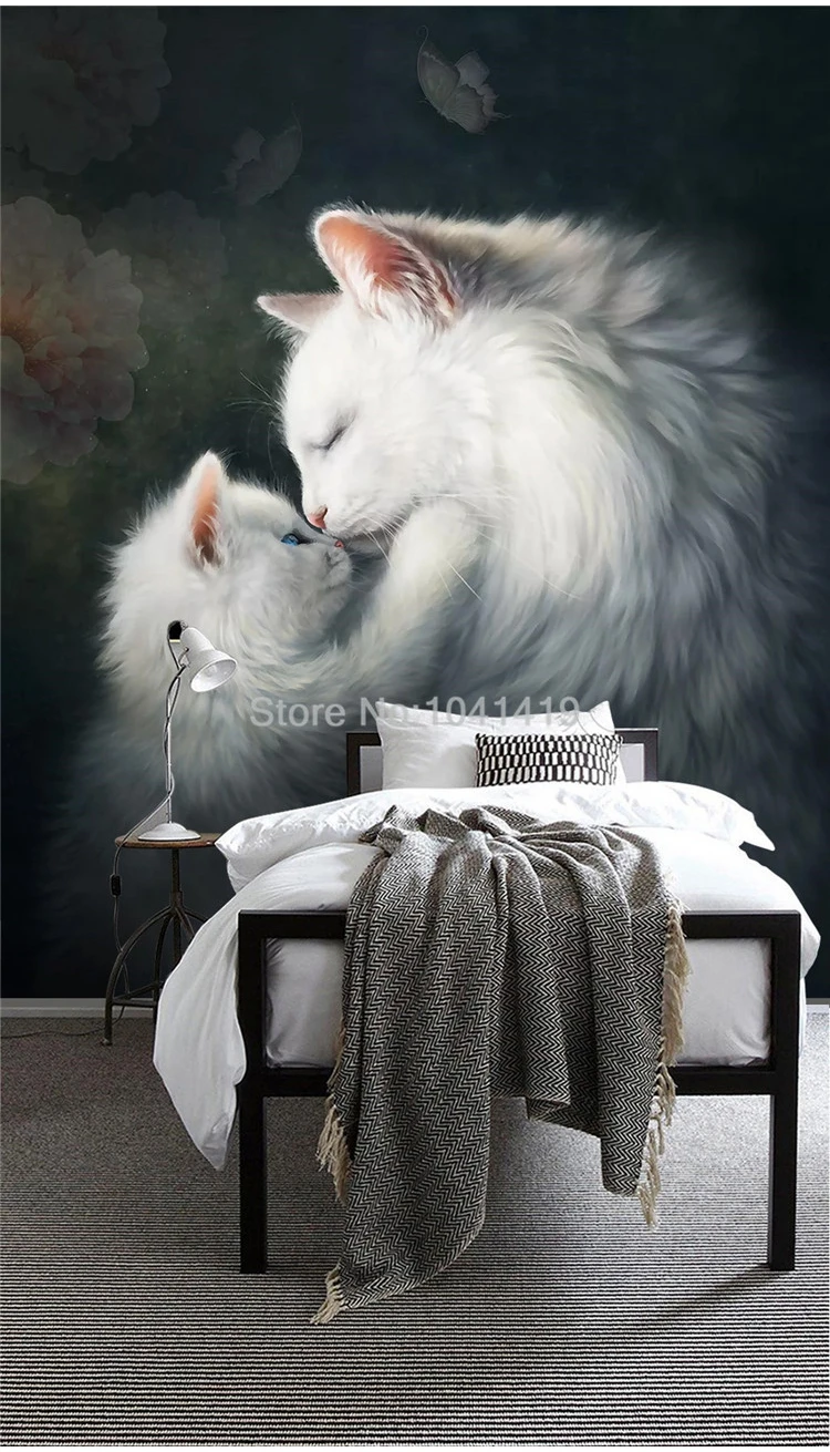 Пользовательские фото обои 3D кошки животное фрески гостиная дети спальня домашний декор Европейский стиль настенная бумага для рисования