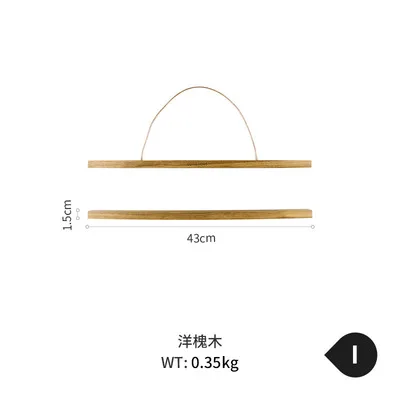 I-acacia 43cm Скандинавский стиль деревянные картины рамка магнитные Висячие плакаты в рамках фото настенная прищепка настенные картины украшения для стен - Цвет: I-acacia 43cm
