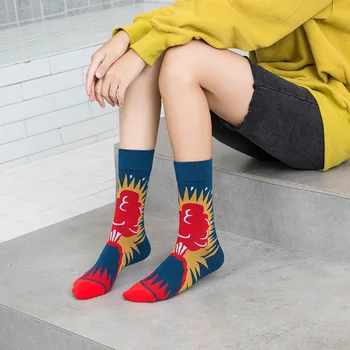 

Creative Men Sock Letter Men's Standard Socks Fashion Unisex Colorful Casual Crew Sox Adult Cotton Harajuku Trendy Spring Sokken