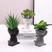 Planter Vase Flower-Pot Sculpture Garden-Decor Ceramics Outdoor Home Human-Form Creative