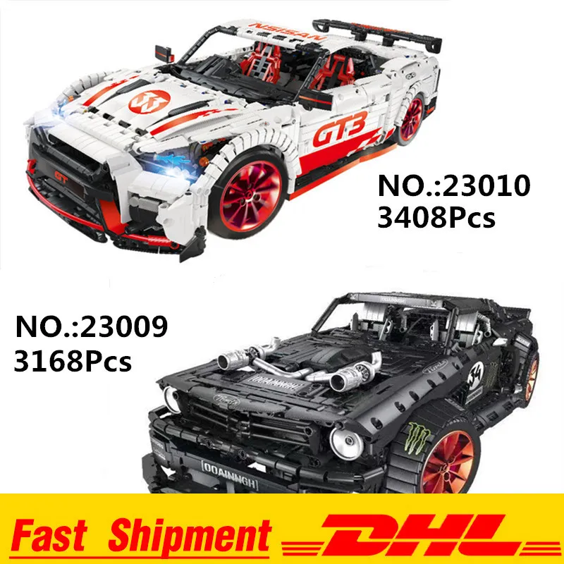 

IN STOCK 23009 23010 Fording Mustang Hoonicorn GTR V2 Racing Car with Motor Technic MOC-22970 25326 Building Block Bricks Toy