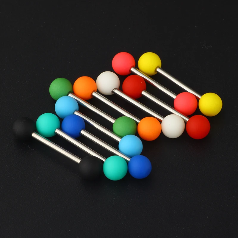 16mm  Acrylic Straight Tongue Nipple Ring Retainer Piercing Tongue Barbell Ring Nippleings Body Jewelry for Women Men 10 colors