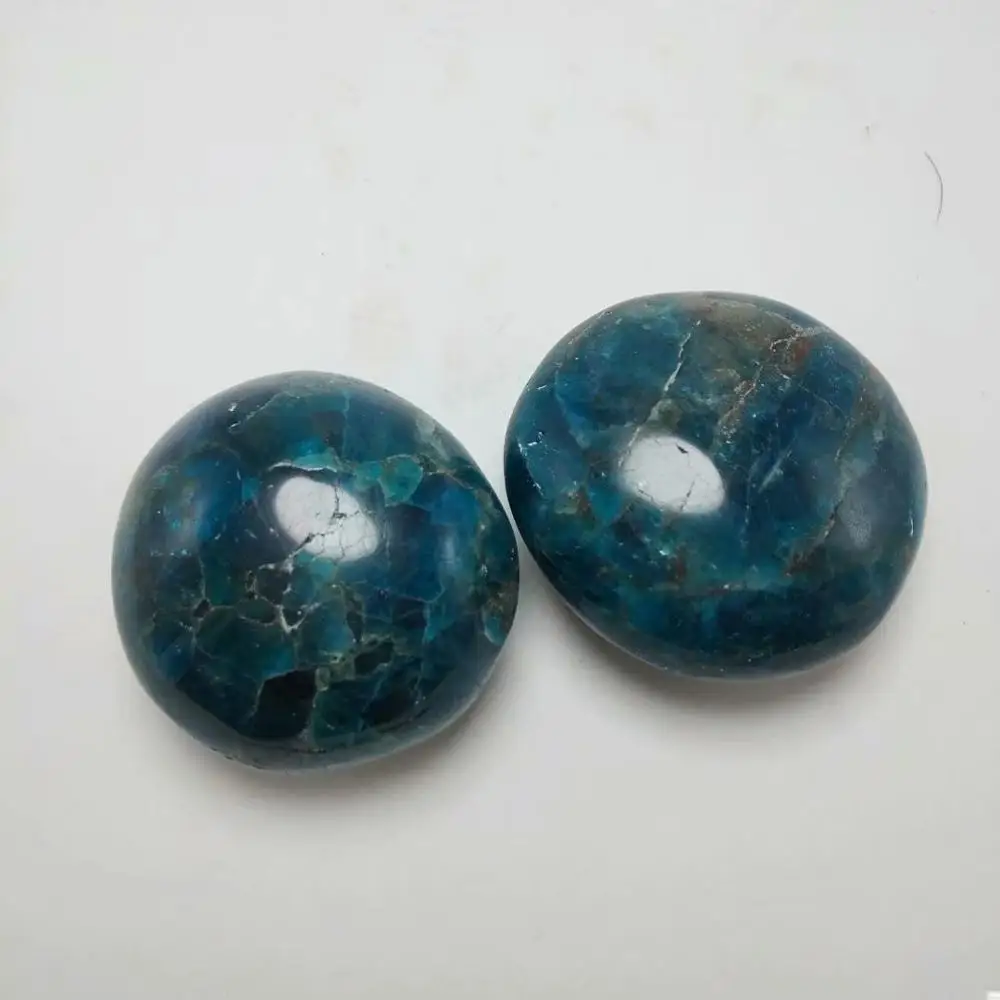 1pcs110-125g Синий Апатит полированный барабанный минеральный кристалл исцеление чакры в рейки пальмовый камень