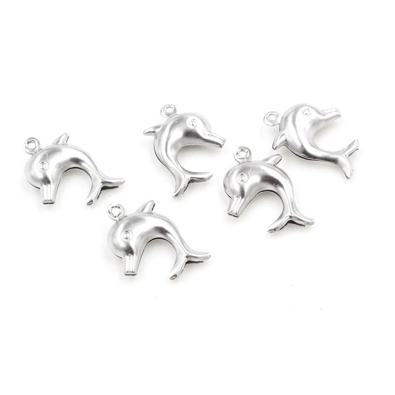 

30pc/lot 21x16mm Dolphin Charms 316 Stainless Steel Dolphin Charms for necklace pendant charms diy jewelry making-R5-43