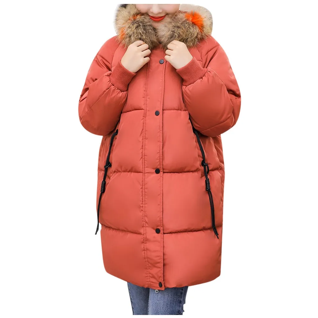 Orange Женский пуховик из искусственного меха, модная женская зимняя теплая хлопковая куртка с капюшоном, зимнее пальто с длинными рукавами, парки mujer, бланка# G4 - Цвет: Orange