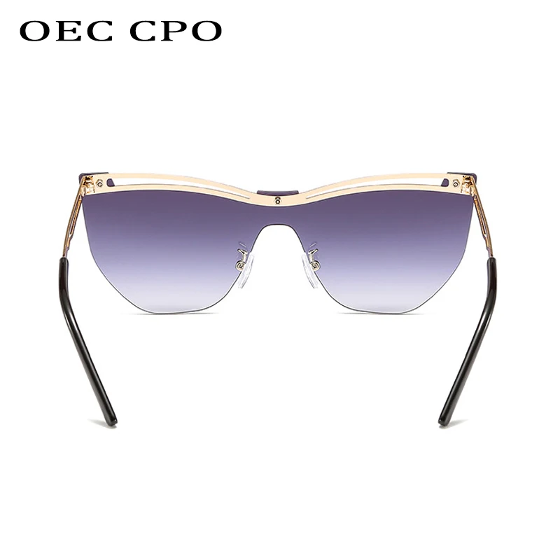 OEC CPO, модные, без оправы, кошачий глаз, солнцезащитные очки, женские, металлические, градиентные, солнцезащитные очки, Роскошные, с защитой от ультрафиолета, очки для улицы, мужские очки O450