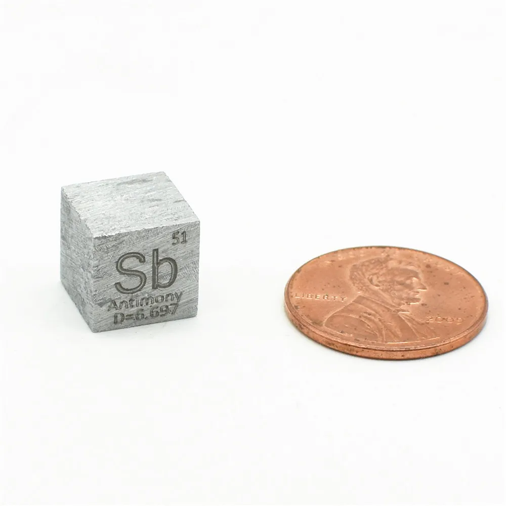 Антимония Stibium 3N Sb Cube высокой чистоты 10x10x10 мм 9% для исследовательского элемента