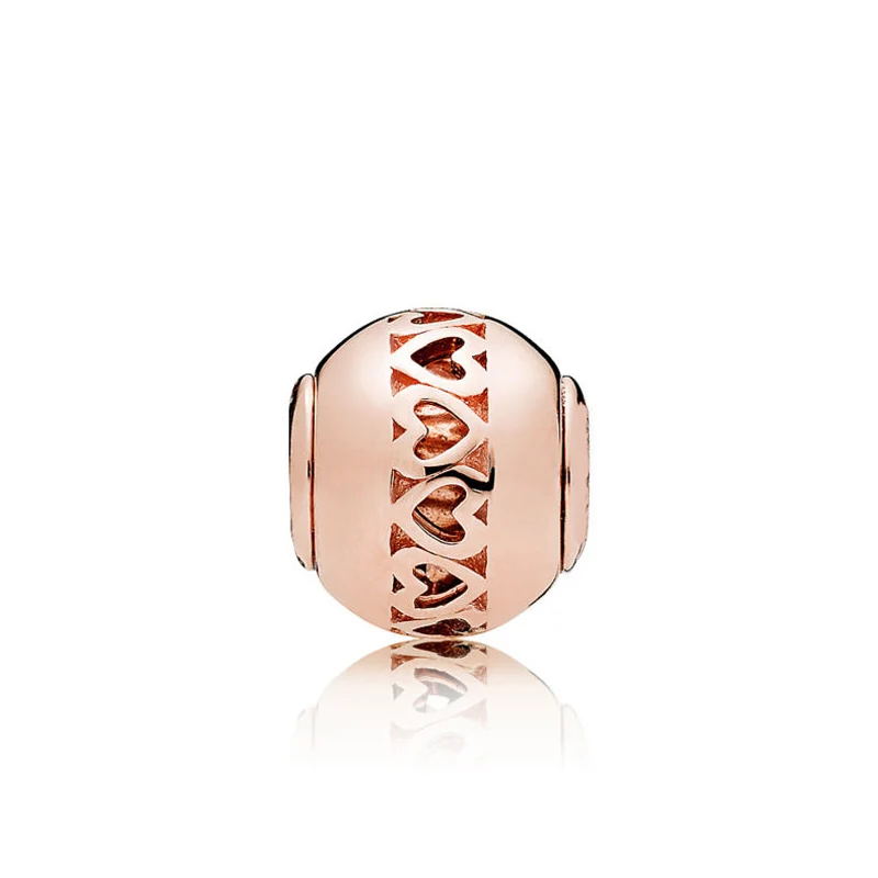 Розовое золото забота с кубическим цирконием Бусины Fit Pandora Essence коллекция браслет 925 пробы серебро Шарм ювелирные изделия