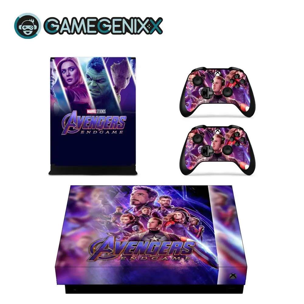 GAMEGENIXX Skin Sticker Decorative Vinyl Decal Wrap Cover for Xbox One X Console and 2 Controllers- The Avengers