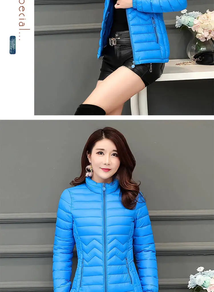 7 Colors Short Winter Jacket Women Parka Coat Cotton Plus Size Female Solid Autumn Thin Clothing Outerwear Puffer Quilted Fall