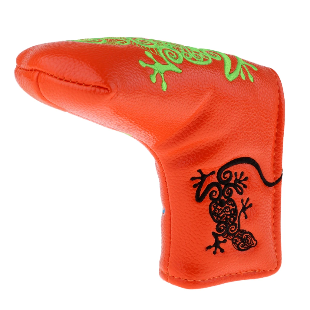 Orange Gecko Утолщенный чехол для клюшки для гольфа из искусственной кожи, чехол для короткой клюшки, защитит ваших желобков от ударов и царапин - Color: Orange Gecko