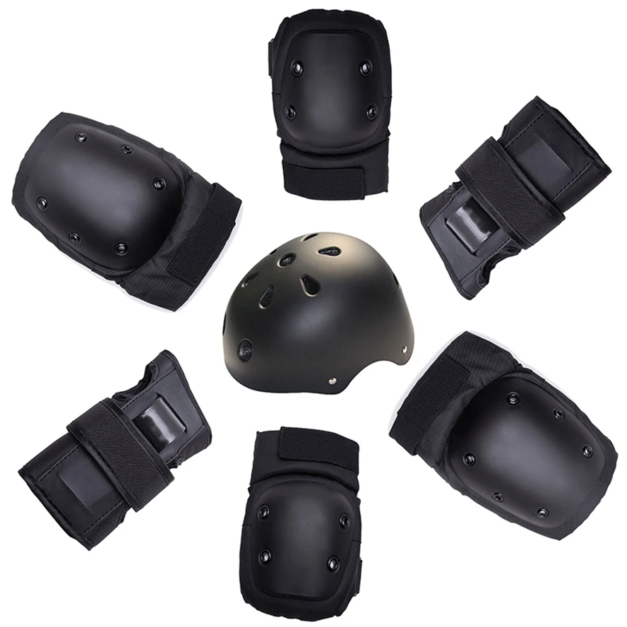 7pcs/set Roller Skating Wrist Knee Elbow Protect skateboarding Riding Pads Protection Adjustable