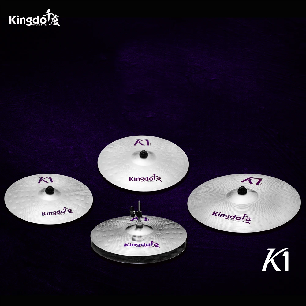 

Kingdo K1 series Cheap practice 5pcs 14"+16"+18"+20" cymbals set for drums