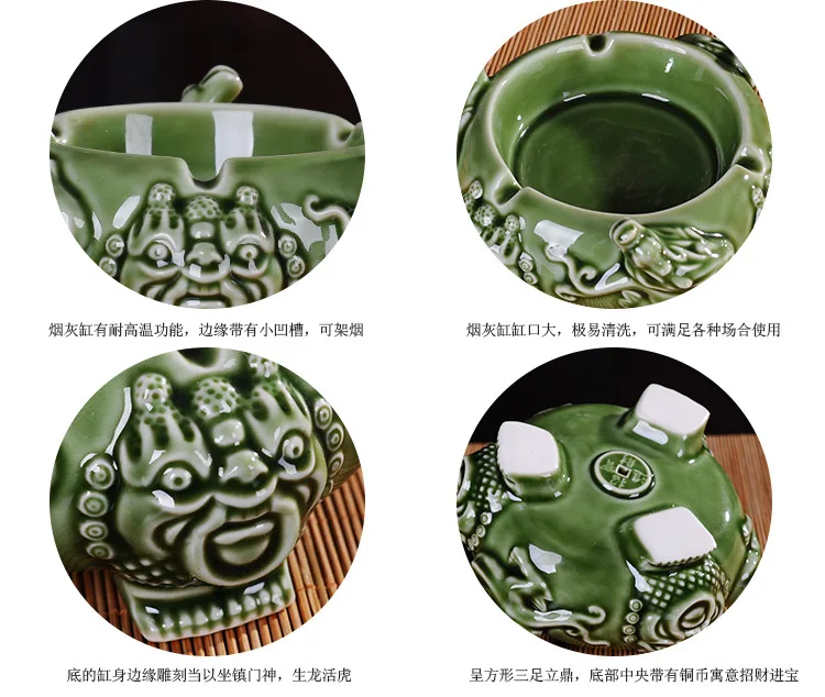 Creative Activity Small Gift Cigarettes Retro Ceramic Ashtray Wholesale Company Home Creative BOY'S Gift
