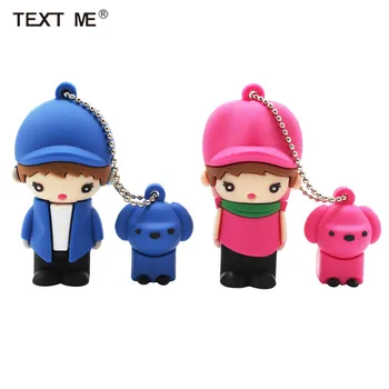 

TEXT ME cartoon baby with dog pendant model usb flash drive usb 2.0 4GB 8GB 16GB 32GB 64GB creative pendrive