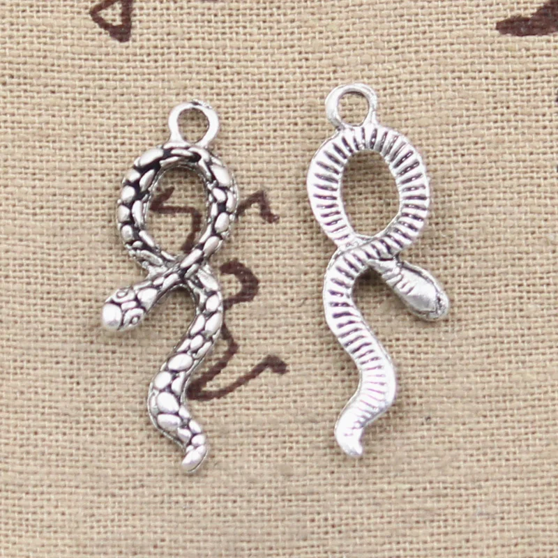 

15pcs Charms Snake 34x11mm Antique Silver Color Pendants DIY Crafts Making Findings Handmade Tibetan Jewelry
