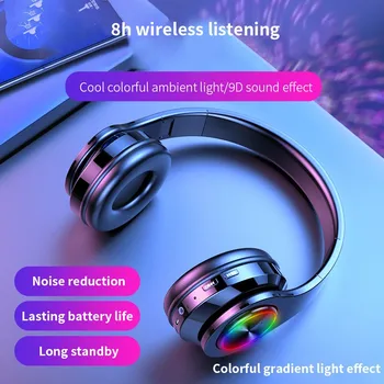 

Wireless Headphones Bluetooth Earphone 5.0 Deep Bass Stereo Noise Reduction Gaming Headsets For Mobile